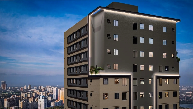 Perspectiva da fachada Moremais João Dias